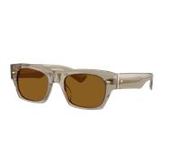 Oliver Peoples Unisex Sunglass OV5514SU Kasdan 18K - Color del Marco: Sencha, Color de la Lente: Marrón Auténtico