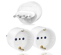 Oliveria 3 Piezas Adaptador de Viaje, Adaptador de ES a IT, Enchufe de 2 Clavijas de Europa a 3 Clavijas de Italia Tipo L, Enchufe de Viaje de EU a IT, Adaptador de Enchufe IT