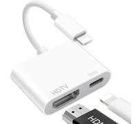 Oliveria Lightning to HDMI, 【Certificado MFI】 Adaptador Lightning a HDMI, Adaptador iPad H-D-M-I para iPhone 14/13/12/11/XS/XR/8/7/iPad, Plug and Play