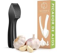 Oliver's Kitchen ® Prensa Ajos - Picador de Ajo Fácil de Usar y Limpiar - Machacador de Ajos y Jengibre sin Esfuerzo - Pica Ajos Sin Necesidad de Pelarlos - Prensador de Ajos Resistente y Duradero