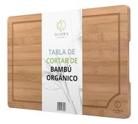 Oliver's Kitchen 's Premium - Tabla de cortar de bambú grande 100% orgánica (45 x 30 x 2 cm) - Tabla de cortar de madera reversible - Tabla de cortar fuerte, duradera y resistente al uso - Fácil de