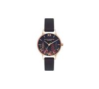 Olivia Burton Reloj Analógico de Cuarzo para Mujer Colección Dark Bouquet con Correa de Cuero Negra - OB16WG43