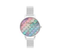 Olivia Burton Reloj Analógico de Cuarzo para Mujer Colección Under The Sea con Correa de Malla de Acero Inoxidable Plateada - OB16US46