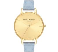 Olivia burton reloj analógico de cuarzo para mujer con correa de ante