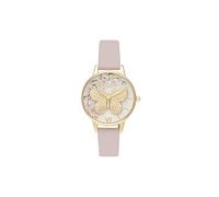 Olivia Burton Reloj Analógico de Cuarzo para Mujer con Correa de Cuero Vegana Rosa - OB16EG125