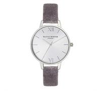 Olivia Burton Reloj Analógico de Cuarzo para Mujer con Correa de Terciopelo Gris - OB16DE04