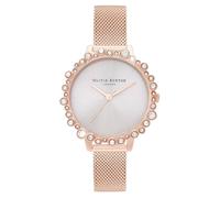 Olivia burton reloj analógico de cuarzo para mujer con correa en acer