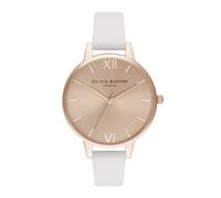 Olivia burton reloj analógico de cuarzo para mujer con correa en piel