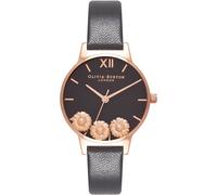 Olivia burton reloj analógico de cuarzo para mujer con correa en piel
