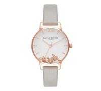 Olivia Burton Reloj Analógico de Cuarzo para Mujer con Correa en Piel Gris - OB16CH03