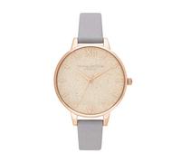 Olivia Burton Reloj Analógico de Cuarzo para Mujer con Correa en Piel Gris - OB16GD45