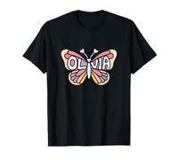 Olivia Butterfly - Arte de Palabras con Nombre Personalizado Camiseta