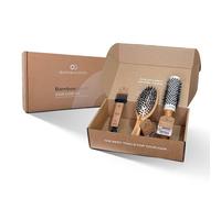 Olivia Garden Bamboo Touch Hair Care Box - Set de Cepillos con Detangle Combo S, Thermal Blowout Brush 33 & Brush Cleaner como Bonus - Un Set de Regalo con un Toque Natural