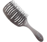 Olivia Garden - Cepillo para Pelo Medio iDetangle - Desenredante Cabello Húmedo y Seco - Desenredado Fácil y Sin Dolor - Mujeres, Hombres y Niños - Cepillo Flexible Pelo Normal - Gris