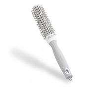 Olivia Garden Expert Blowout Speed - Blanco & Gris - 25 - Cepillo redondo de cerámica con cuerpo extra largo para secados un 25% más rápidos