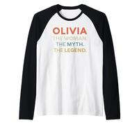Olivia La Mujer El Mito Leyenda Nombre Personalizado Mujeres Camiseta Manga Raglan