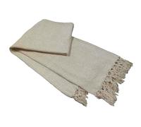Olivia Rocco Manta de chenilla con borlas para sofá, silla, cama, decoración del hogar, suave, cálida, acogedora, de punto, para regalo, natural, 130 x 170 cm