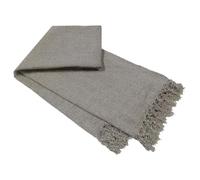 Olivia Rocco Manta de felpilla con borlas para sofá, silla, cama, decoración del hogar, suave, cálida, acogedora, de punto, para regalo, color plateado, 130 x 170 cm