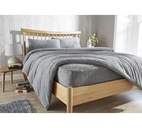 Olivia Rocco - Sábana bajera ajustable de forro polar muy profunda, acogedora, cálida y mullida, tamaño matrimonio y color gris