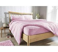 Olivia Rocco - Sábana bajera ajustable de forro polar muy profunda, acogedora, cálida y mullida, tamaño matrimonio grande y color rosa