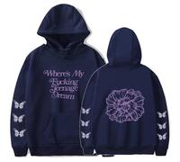 Olivia Rodrigo Sour Sudadera con Capucha Calle Casual Sudadera De Manga Larga Hombres Mujeres Jersey Ropa Diaria Top XS-3XL-Black||XS