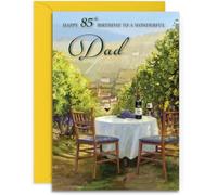 Olivia Samuel Tarjeta Felicitacion Postal de Cumpleaños 85 para Papá de Sunshine and Wine - Tarjeta de Tamaño Mediano (Tamaño A5, 148 mm x 210 mm) con Sobre Autoadhesivo