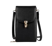 OLIVIA WONG bolso para movil mujer para colgar bolso bandolera pequeño mujer de cuero PU con 3 capas y 6 tarjetas