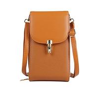 OLIVIA WONG bolso para movil mujer para colgar bolso bandolera pequeño mujer de cuero PU con 3 capas y 6 tarjetas
