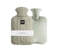 OliviaLiving Bolsa de agua caliente de 2 litros con funda de punto. Paquete reutilizable para aliviar el dolor, calentar y congelar. Ideal para terapia de calor y frío