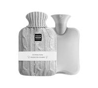 OliviaLiving Bolsa de agua caliente de 2 litros con funda de punto. Paquete reutilizable para aliviar el dolor, calentar y congelar. Ideal para terapia de calor y frío