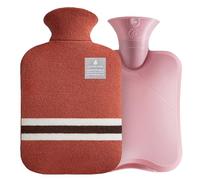 OliviaLiving Botella de agua caliente con cubierta clásica a rayas, bolsa de agua caliente de 2 litros para calambres menstruales, alivio del dolor de cuello y hombros, terapias de frío y calor,