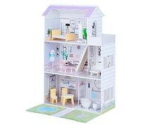 Olivia's Little World Grande Casa de Muñecas de Madera con 3 Niveles con Jardín para Niños y 16 Accesorios y Muebles para Muñecas de 30 cm