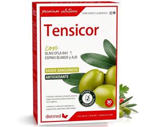 Olivo, ajo y espino blanco Tensicor, 60 comprimidos, DietMed | Olivo EFLA 943 - Ajo - Espino blanco - Vitaminas C y E - Selenio - 60 comprimidos