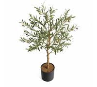 Olivo Artificial 79 cm con Ramas Ajustables - Planta Artificial de Interior con Base de Plástico y Alambre de Hierro - Decoración Realista para Salón, Hogar y Oficina - Árbol Falso Sin Mantenimiento