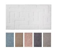 OLIVO.shop - Alfombra de baño con base antideslizante, lavable, suave y absorbente, alfombra multiusos de color liso, flamingo (crudo, 50 x 90 cm)