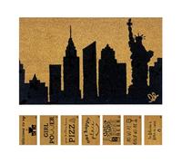 OLIVO.shop COCCO FUNNY - Felpudo con frases, felpudo coco entrada simpática, alfombra de coco divertido, base de goma, varios diseños, 40 x 60 cm (Nueva York)