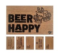 OLIVO.shop COCCO FUNNY - Felpudo con mensajes, felpudo coco entrada simpática, alfombra de coco divertida, base de goma, varios diseños, 40 x 60 cm (Beer Happy)