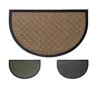 OLIVO.shop - Felpudo de goma con grabado de media luna para exteriores, antideslizante, antilluvia, tamaño único, 45 x 75 cm, en dos colores (beige)
