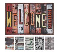 OLIVO.shop - Felpudo exterior de goma antideslizante, lavable, resistente, para interior y exterior, alfombras para puerta, 40 x 60 cm - FLIPPER (WELCOME FRIENDS, 40 x 60 cm)