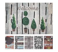 OLIVO.shop - Felpudo exterior de goma antideslizante, lavable, resistente, para interior y exterior, alfombras para puerta, 40 x 60 cm - FLIPPER (Plants, 40 x 60 cm)