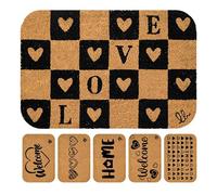 OLIVO.shop - Felpudo para entrada de coco, felpudo de coco y goma, alfombra home, varios diseños, 30 x 45 cm Mini Love 4 (Love Game)