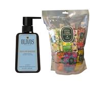 OLIVOS Jabón Líquido de Aceite de Oliva Orgánico Hammam 500 ml y EYÜP SABRI TUNCER Toallitas Refrescantes Pack de 100 Unidades de 5 x 10 cm para Limpieza Facial y Corporal con Hidratación