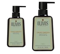 OLIVOS Set de peonía - Jabón líquido de aceite de oliva orgánico 500 ml + aceite de oliva orgánico gel de ducha 750 ml | con aroma a peonías delicadas