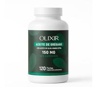 Olixir Aceite de Orégano 150mg con Aceite de Oliva Virgen Extra Español - Origanum Vulgare 10:1 - 50% Carvacrol - Alta Potencia - Sin Gluten, Sin Soja, No GMO - 120 Cápsulas Blandas