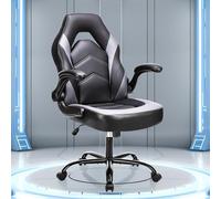 OLIXIS Silla de oficina grande y alta de cuero para computadora con tarea giratoria ajustable y brazos abatibles para adultos y adolescentes