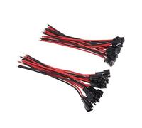 OliYin 10 pares 2 pines JST SM 2,54 mm paso macho hembra conector enchufe 22awg cable de silicona resistente al calor 10 cm (paquete de 10)