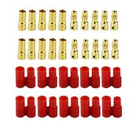 OliYin 10sets Male Female HXT 3.5mm Gold Banana Bullet Connector Plugs with Housing Sets for Lipo Battery/ESC/Multicopter