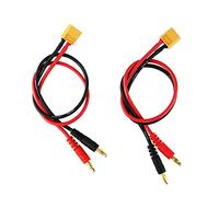 OliYin 2pcs Male XT60 to 4.0 Banana Plug RC Battery Charge Cable 14awg Silicone Wire 30cm 11.8inch (Pack of 2)
