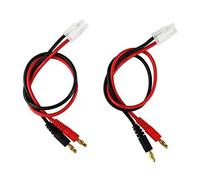 OliYin 2pcs Tamiya Connector Plug to 4mm Banana Plugs Balance Charge Lead Cable 14awg 11.8in 30cm for RC Lipo Battery(Pack of 2)