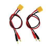 OliYin 2pcs XT90 to 4.0mm Banana Connector Charger Wire with 30cm 11.8inch 14awg Silicone Cable for FPV RC Power Supply Lipo Battery(Pack of 2)